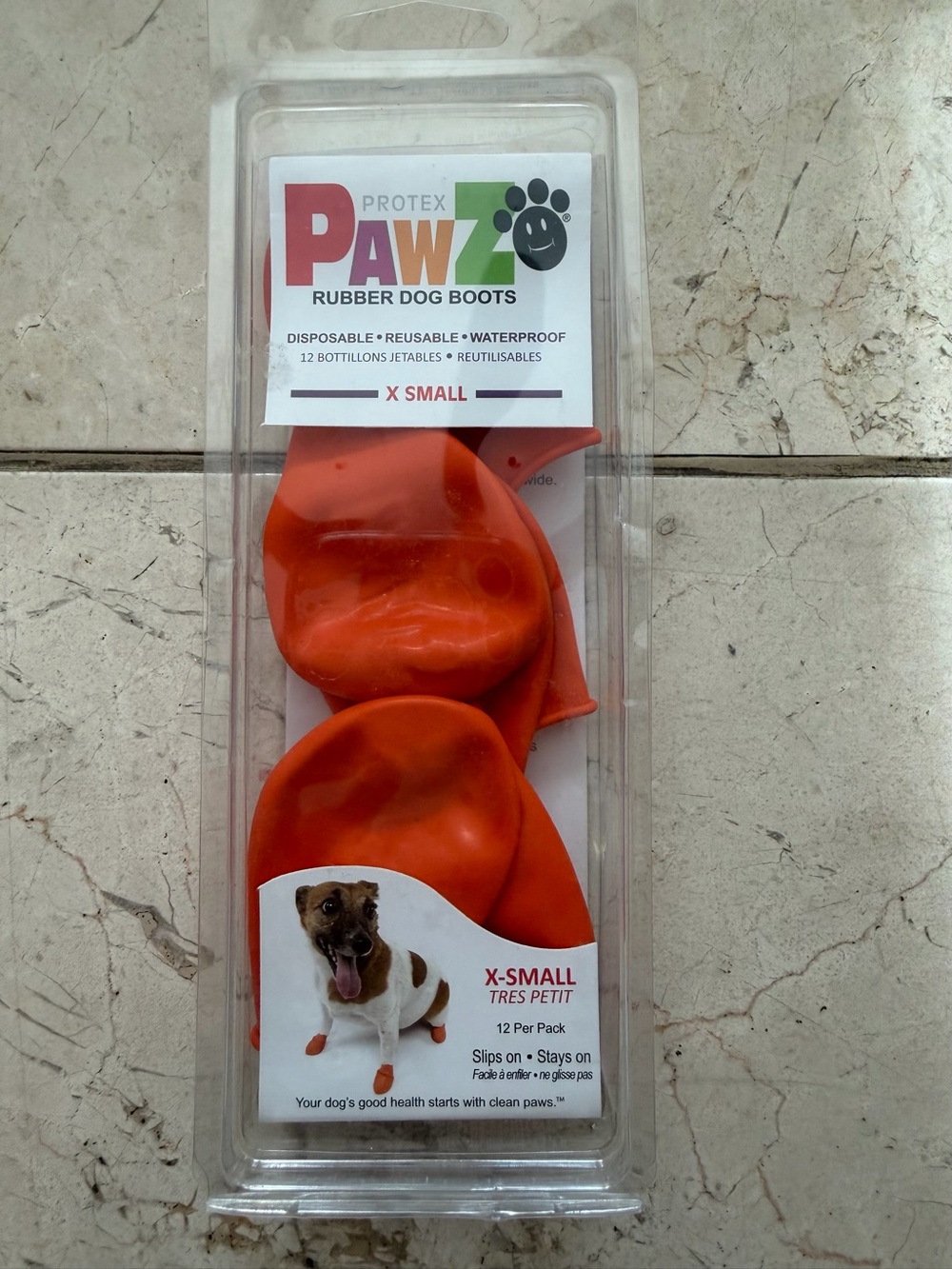 Protex PawZ 7 Disposable Orange Reusable Dog Waterproof Boots Small New